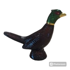 Vintage Avon Pheasant Olands After Shave Glass Decanter 5oz Empty